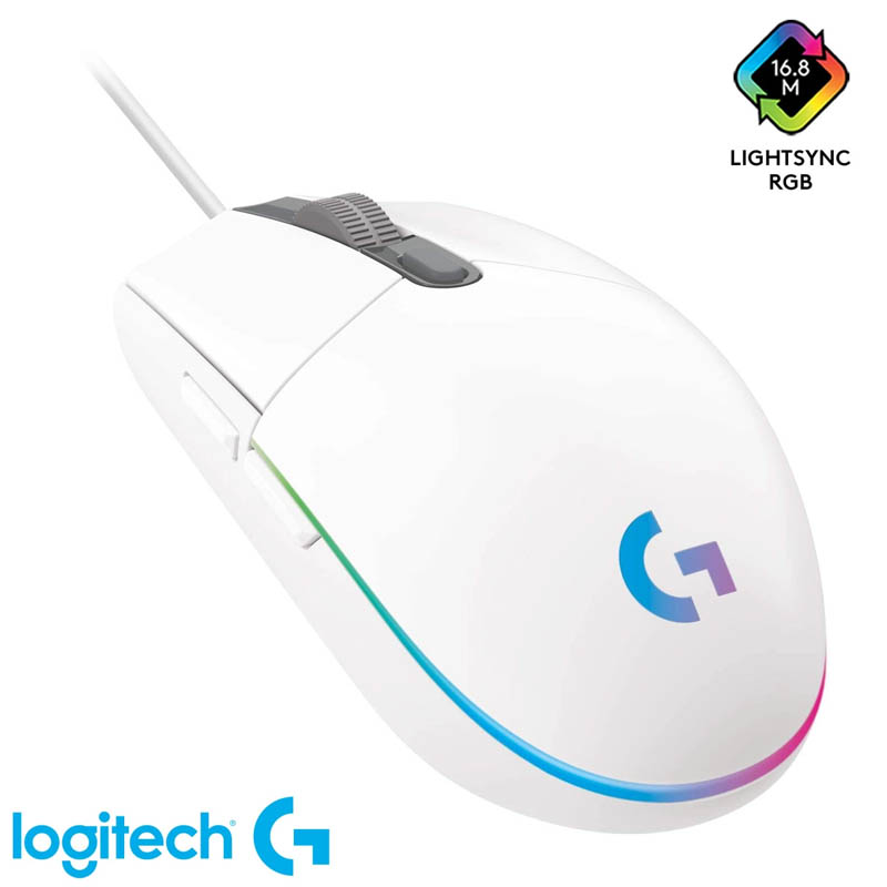 Mouse Logitech G203 RGB Gaming Blanco USB - Image 2