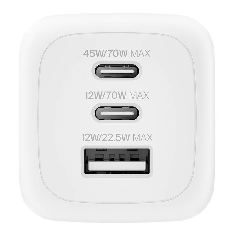 Cargador Belkin 70W BoostCharge Pro GaN 3 Puertos /Blanco - Image 3